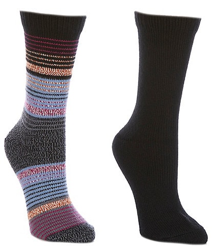 HUE Twist Stripe Boot Socks, 2 Pack