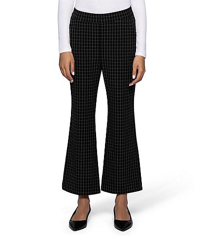 HUE Windowpane Modern Kick Flare Pants