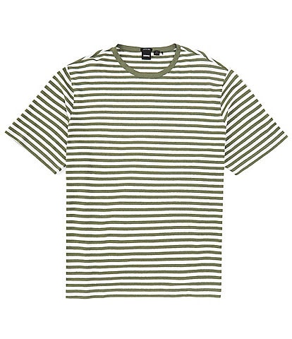 Hugo Boss Big & Tall Short Sleeve Tiburt Striped Linen-Blend T-Shirt