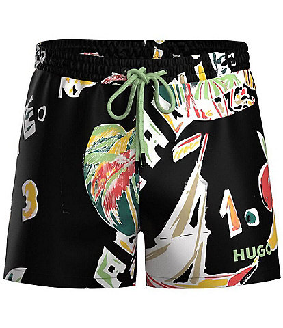 Hugo Boss Calala Printed 4.72#double; Inseam Swim Trunks