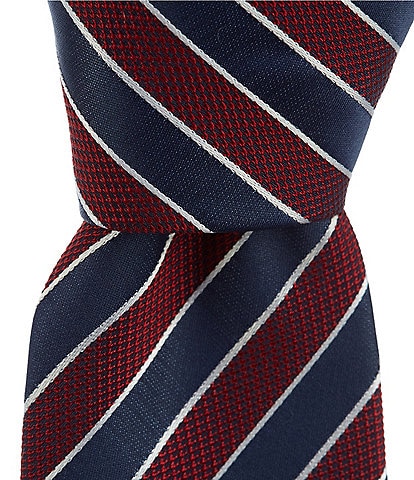 Hugo Boss Diagonal Stripe Jacquard 2 1/4#double; Skinny Silk Tie