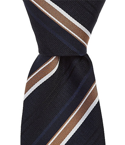 Hugo Boss Diagonal Stripe Jacquard Narrow Silk Blend Tie
