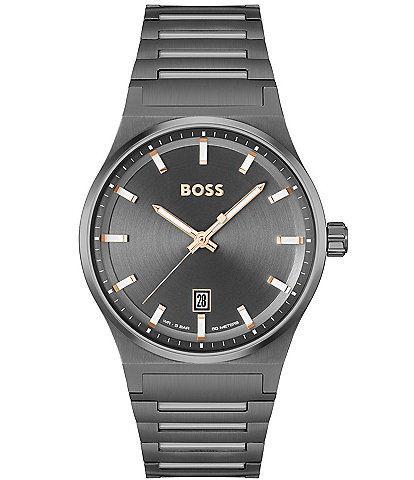 Hugo Boss Men's Candor Quartz Analog Grey Stainless Steel Bracelet Watch