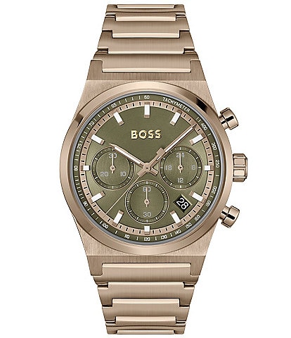 Hugo Boss Men's Candor Quartz Chronograph Champagne Tone Stainless Steel Bracelet Watch