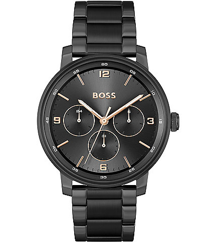 Hugo Boss Men's Contender Multifunction Black Tone Stainless Steel Bracelet Watch