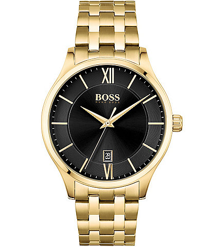 Hugo Boss Men's Elite Gold Ion Plated Steel Bracelet Watch
