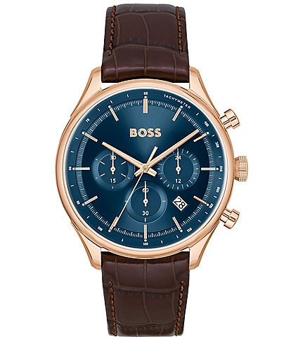 Hugo Boss Men's Gregor Quartz Chronograph Brown Leather Strap Watch
