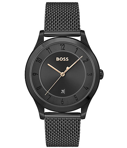 Hugo Boss Men's Purity Quartz Analog Black Steel Strap Watch