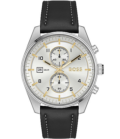 Hugo Boss Men's Skytraveller Chronograph Leather Strap Watch