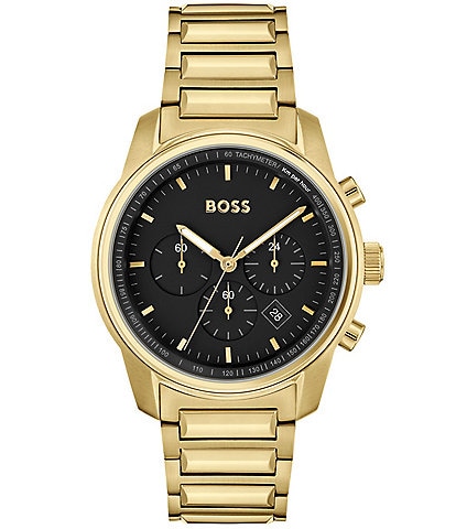 Hugo Boss Men's Tace Quartz Chronograph Gold Stainless Steel Bracelet Watch