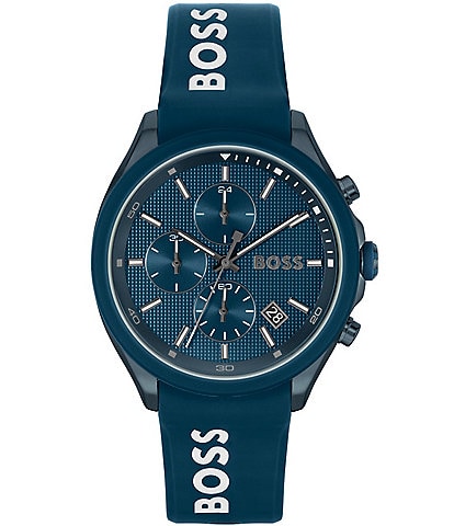 Hugo Boss Men's Velocity Quartz Chronograph Blue Silicone Strap Watch