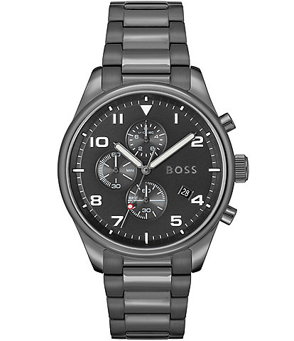 Hugo Boss Men's View Quartz Chronograph Black Stainless Steel Bracelet Watch