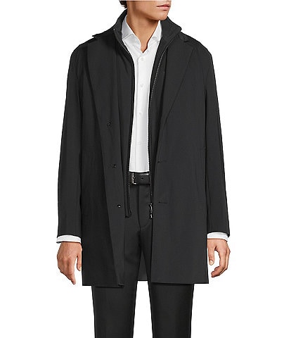 Hugo Boss Notch Lapel Regular Fit Solid Coat