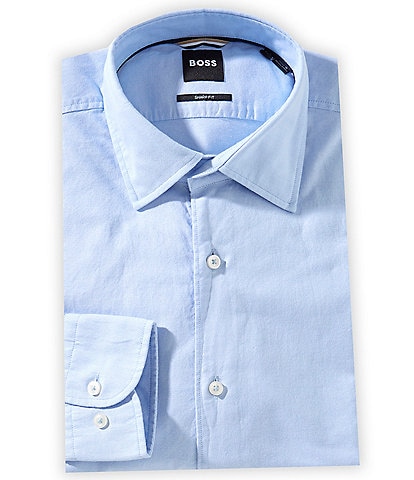 Hugo Boss Sharp Fit Easy Iron Spread Collar Solid Oxford Dress Shirt