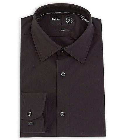 Hugo Boss Sharp Fit Performance Stretch Point Collar Solid Dress Shirt