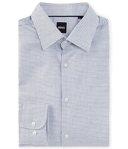 Hugo Boss Sharp Fit Stretch Point Collar Two-Tone Dress Shirt