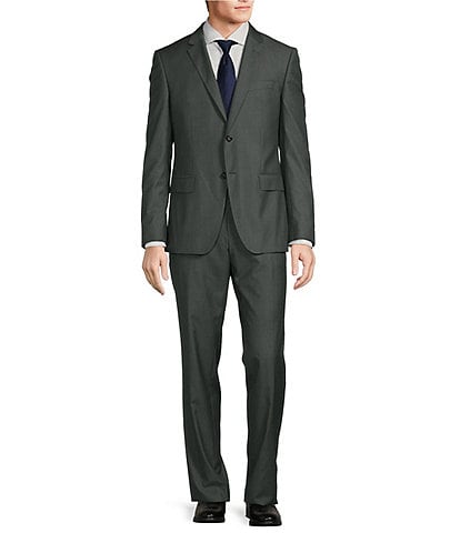 Hugo Boss Slim Fit Flat Front Herringbone Pattern 2-Piece Suit