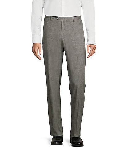 Hugo Boss Slim Fit Flat Front Melange Pattern Dress Pants