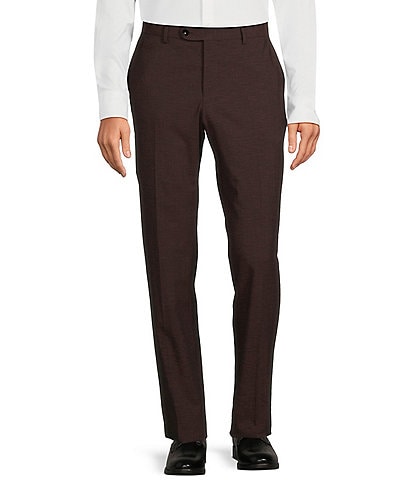 Hugo Boss Slim Fit Flat Front Melange Pattern Dress Pants