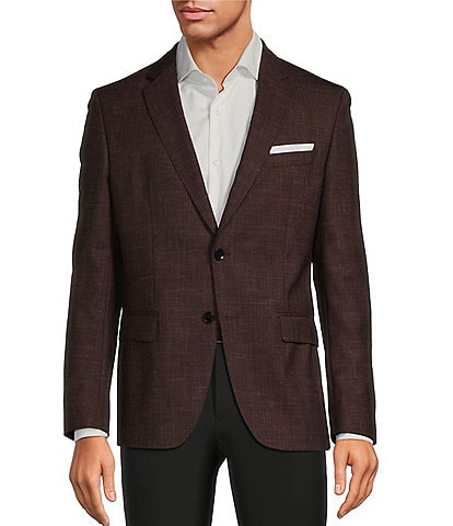 Hugo Boss Slim Fit Line Motif Pattern Wool Blend Sport Coat