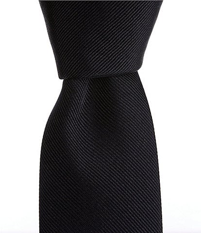 Hugo Boss Solid Jacquard 2.36#double; Silk Blend Tie