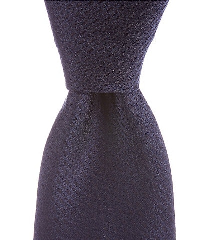 Hugo Boss Solid Textured Jacquard 2.95#double; Silk Tie