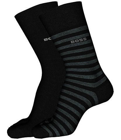 Hugo Boss Striped Crew Socks 2-Pack