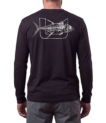 Huk Long Sleeve KC Fish Bones Pocket Tee