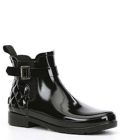 Hunter Refined Slim-Fit Quilted Gloss Chelsea Rain Boots