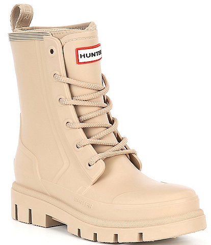 Hunter Diana Lace Up Combat Rain Booties