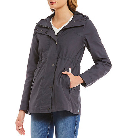 Hunter Original Cotton Smock Water Resistant Long Sleeve Hooded Rain Jacket