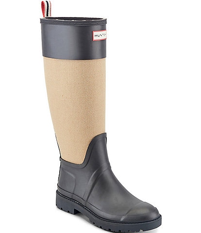 Hunter Women's Nissa Waterproof Color Block Tall Rain Boots