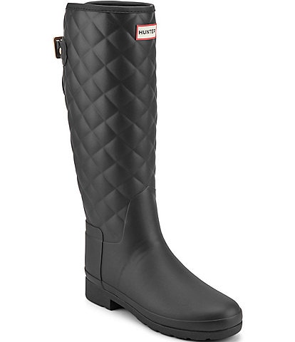Hunter Women's Refined Adjustable Quilted Waterproof Tall Rain Boots