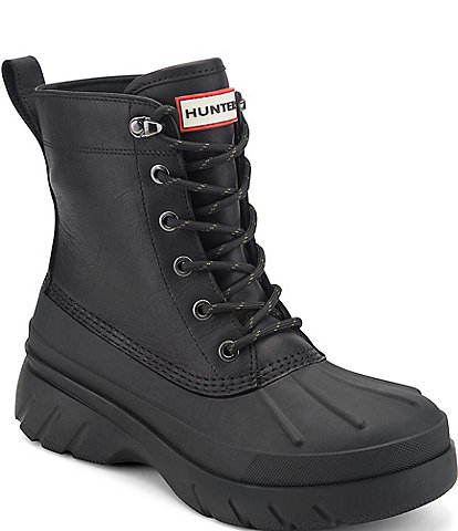 Hunter Women's Roam Lace Up Rain Duck Mid Calf Boots