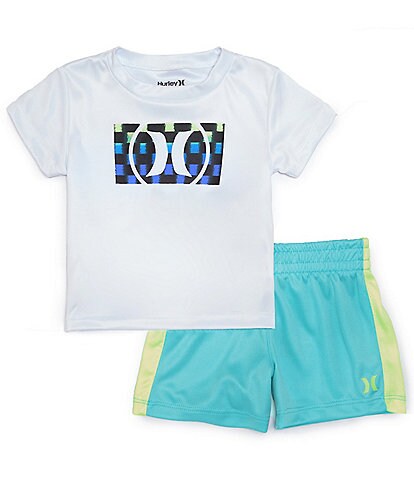 Hurley Baby Boys 12-24 Months Short Sleeve Interlock Top & Coordinating Shorts Set