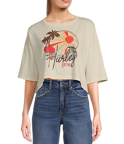 Hurley Beach Class Short Sleeve Boyfriend Cropped T-Shirt