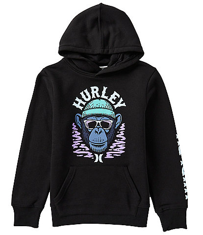 Hurley Big Boys 8-20 Long Sleeve Monkey Face Graphic Fleece Hoodie