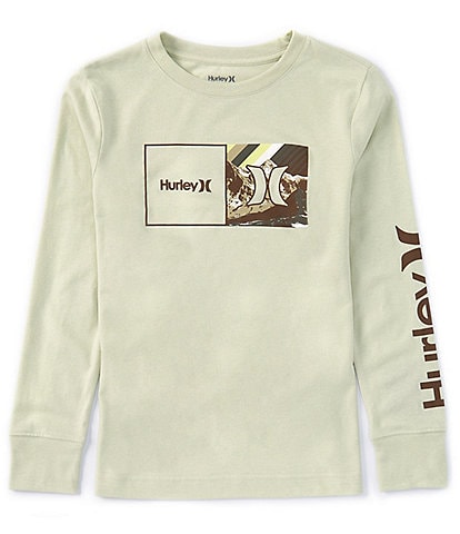 Hurley Big Boys 8-20 Long Sleeve Mountain Box Graphic T-Shirt