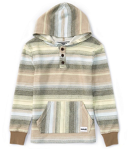 Hurley Big Boys 8-20 Long Sleeve Stripe Design Surf Poncho Pullover Hoodie