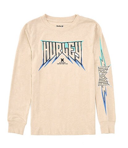 Hurley Big Boys 8-20 Long Sleeve Wave-Tallica T-Shirt