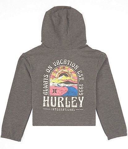 Hurley Big Girls 7-16 Long-Sleeve Notched Graphic Hoodie