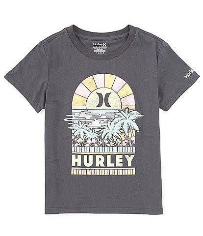 Hurley Big Girls 7-16 Short Sleeve Floral Sunset T-Shirt