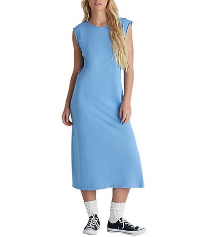 Hurley California Cap Sleeve Loose Knit Jersey Long Dress