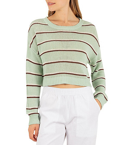 Hurley Delta Striped Cropped Knit Sweater