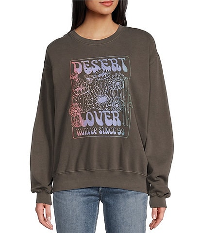 Hurley Desert Lover Long Sleeve Boyfriend Fleece Graphic Sweatshirt