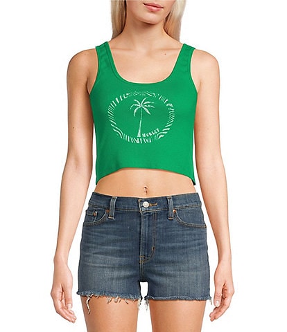 Hurley Down Under Cropped Graphic Tank Top