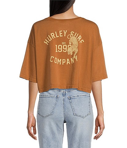 Hurley Exotica Short Sleeve Boyfriend Cropped Graphic T-Shirt