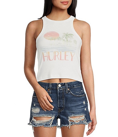 Hurley Flight To Cabo Graphic Fitted Tank Top