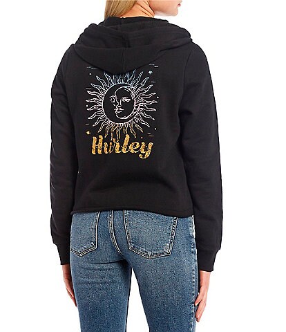 Hurley Helena Cut Off Graphic Cropped Hoodie