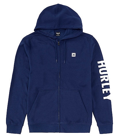Hurley Icon Boxed Long-Sleeve Brushed-Fleece Full Zip Hooded Jacket